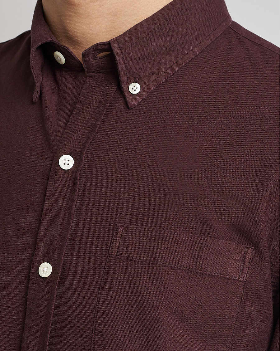 Uomini | Camicie | Colorful Standard | Classic Organic Oxford Button Down Shirt Oxblood Red