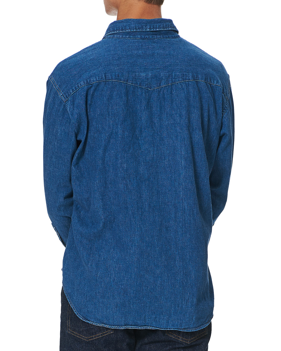 Uomini | Camicie | orSlow | Denim Western Shirt Washed Indigo