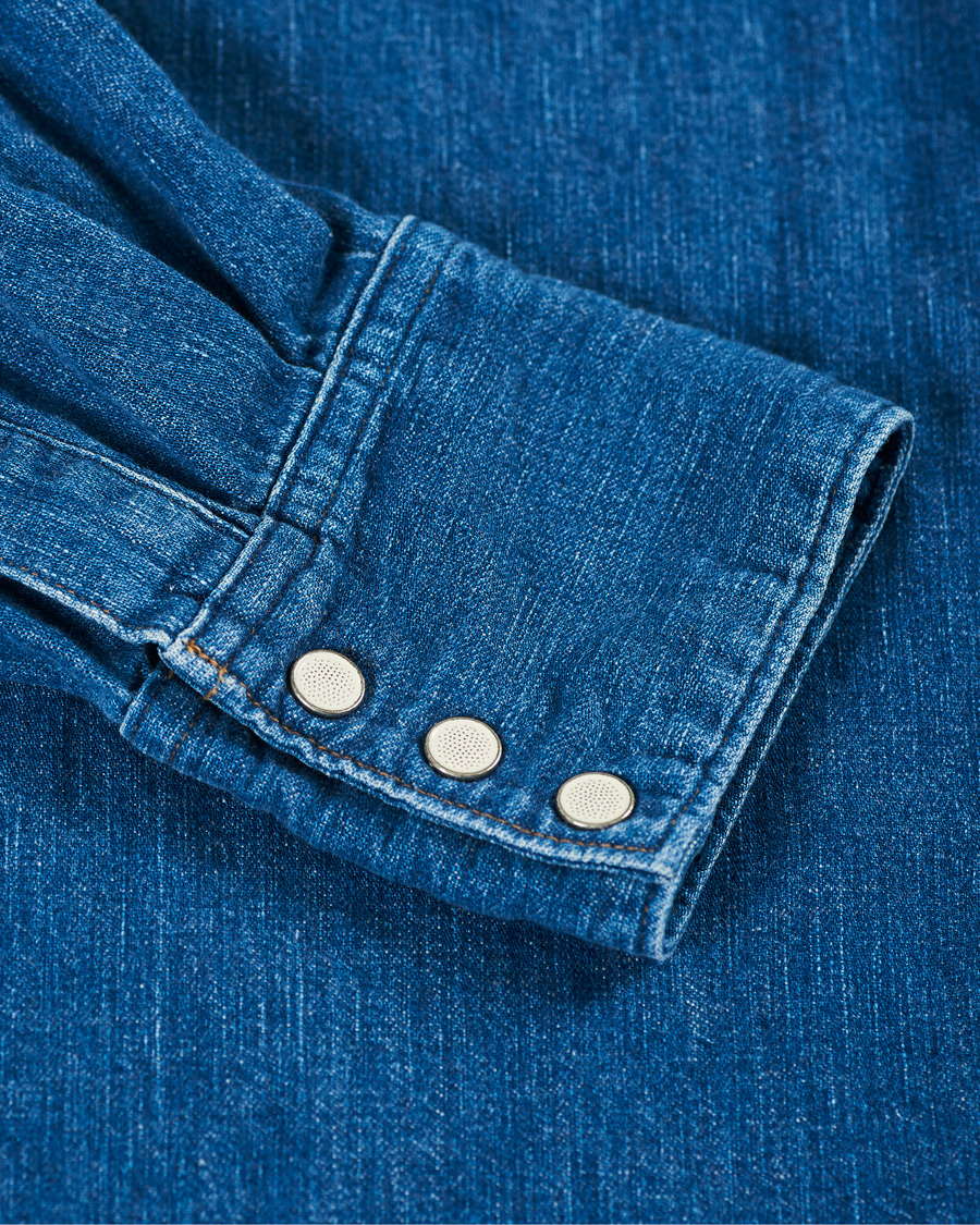 Uomini | Camicie | orSlow | Denim Western Shirt Washed Indigo