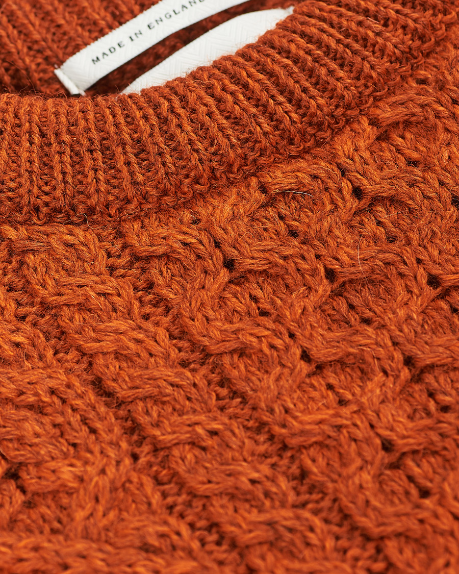 Uomini | Maglieria | Peregrine | Hudson Wool Aran Knitted Jumper Orange