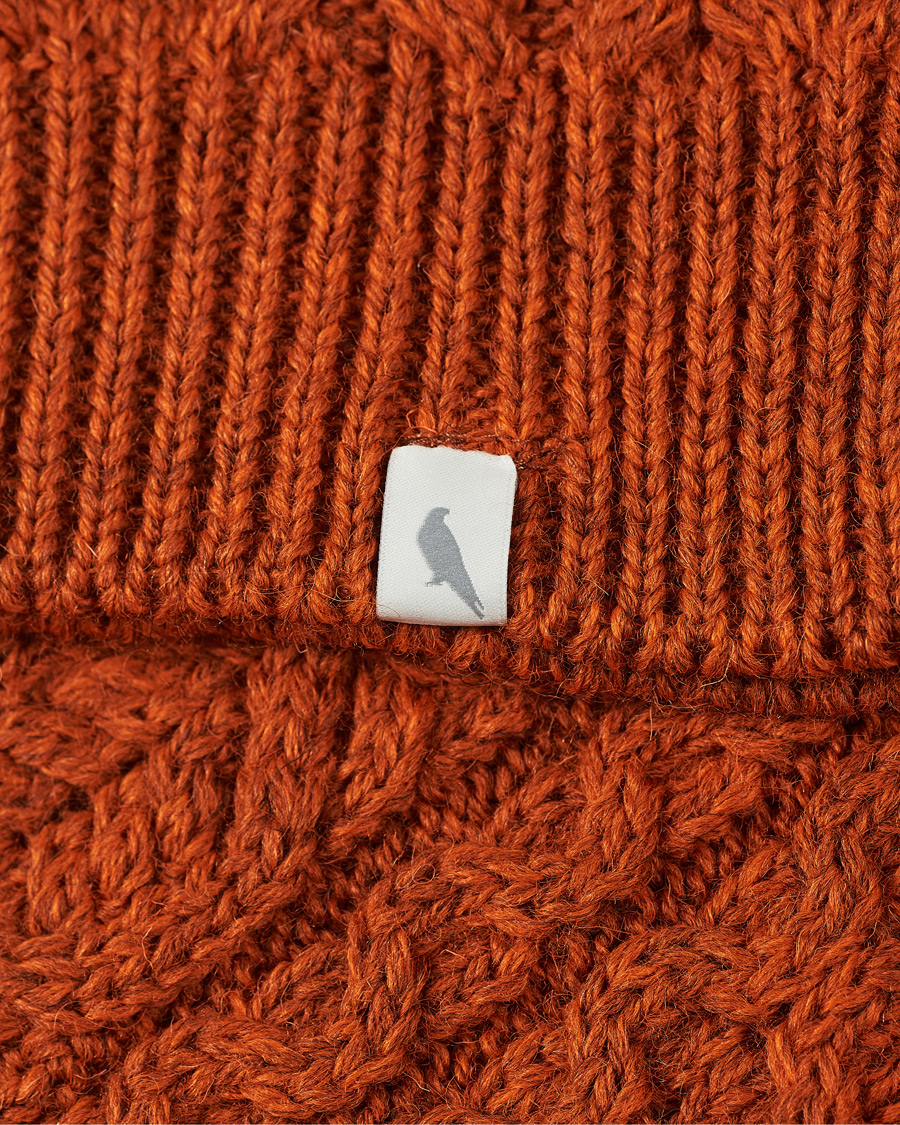 Uomini | Maglieria | Peregrine | Hudson Wool Aran Knitted Jumper Orange