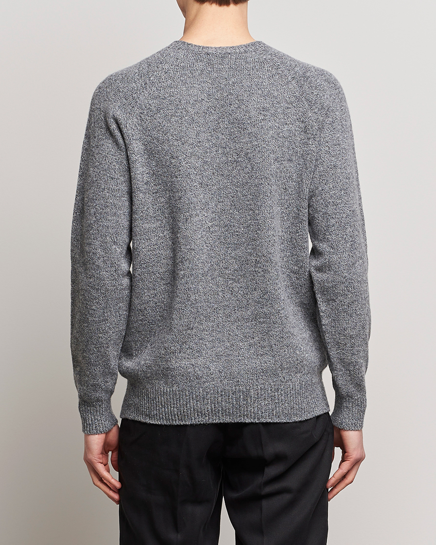 Uomini | Maglieria | Sunspel | Lambswool Crew Neck Grey Melange