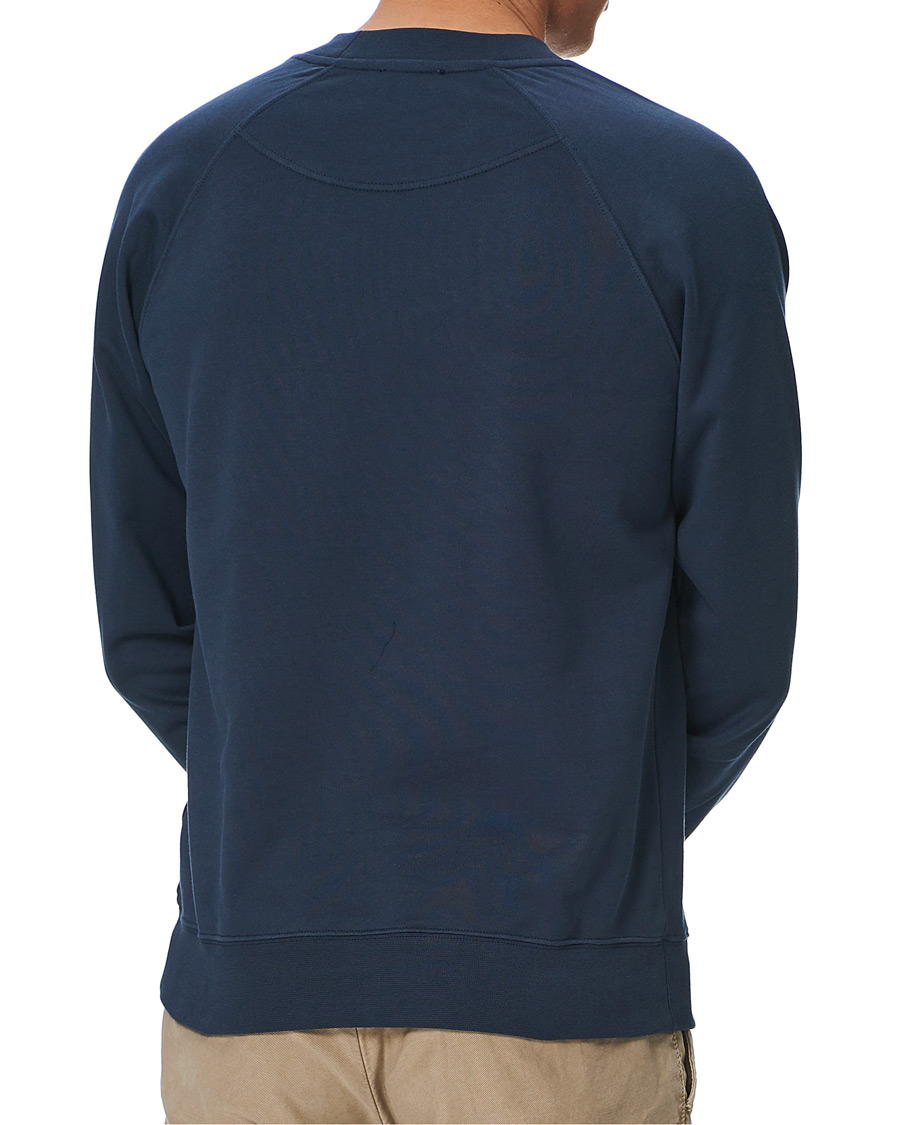 Uomini | Maglieria | Sunspel | Sea Island Cotton Loopback Raglan Sweatshirt Navy