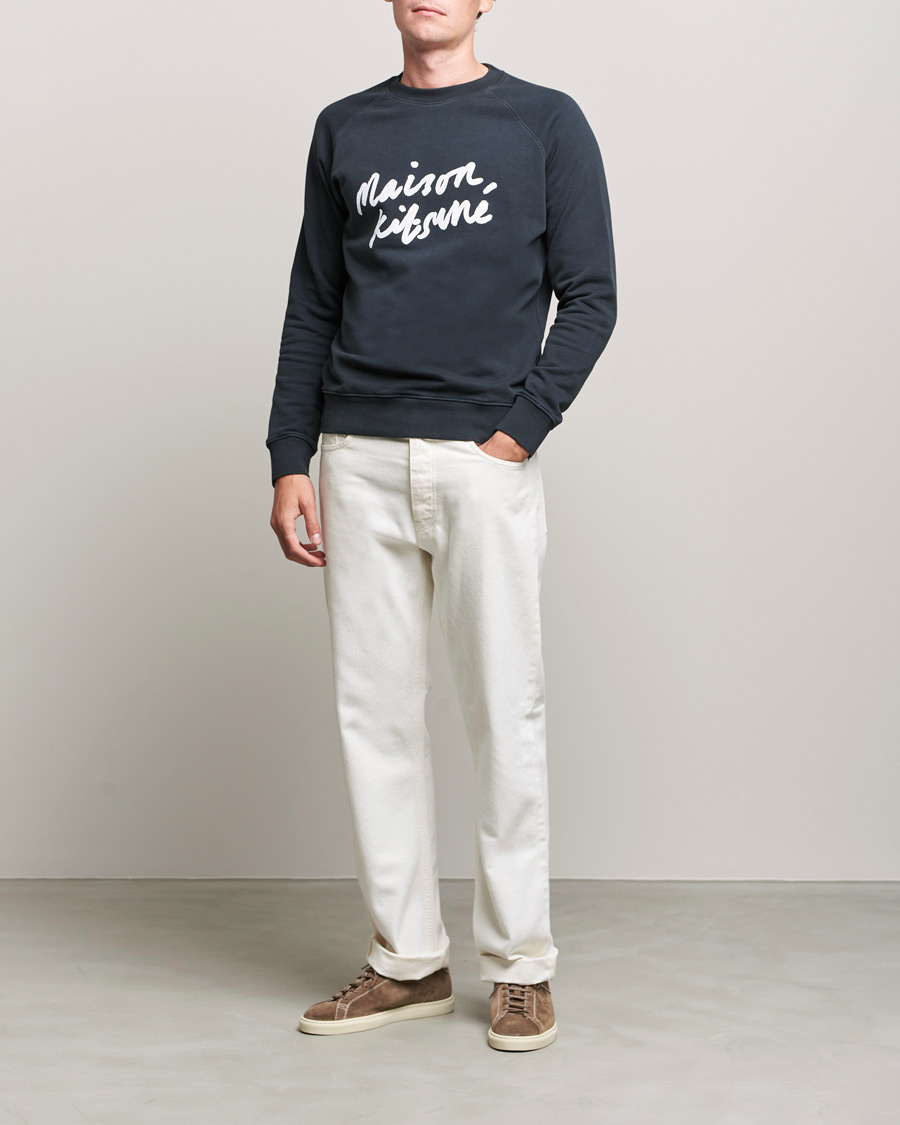 Uomini | Maglieria | Maison Kitsuné | Handwriting Sweatshirt Anthracite