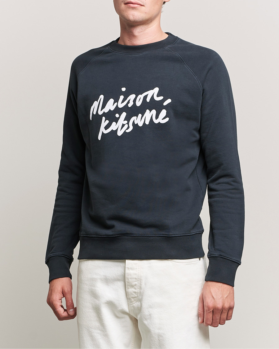 Uomini | Maglieria | Maison Kitsuné | Handwriting Sweatshirt Anthracite