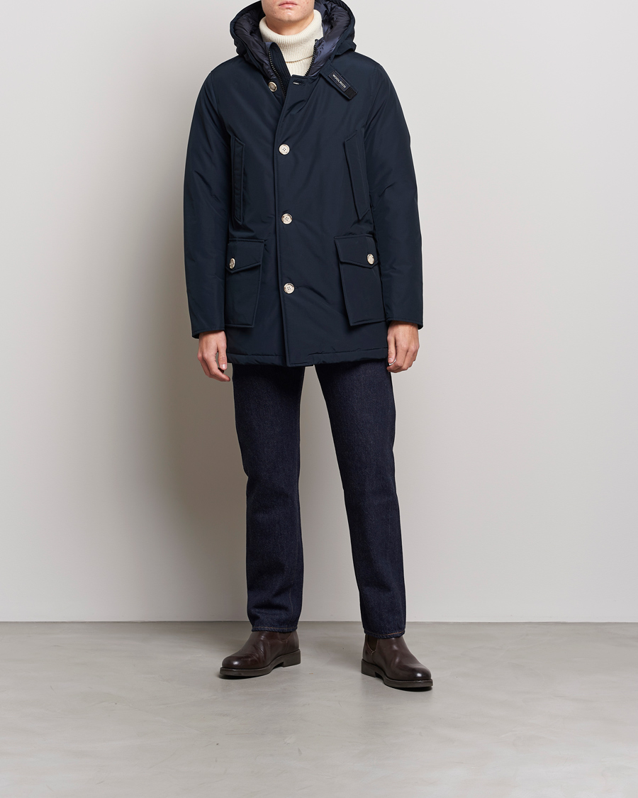 Uomini | Giacche | Woolrich | Arctic Parka No Fur Melton Blue