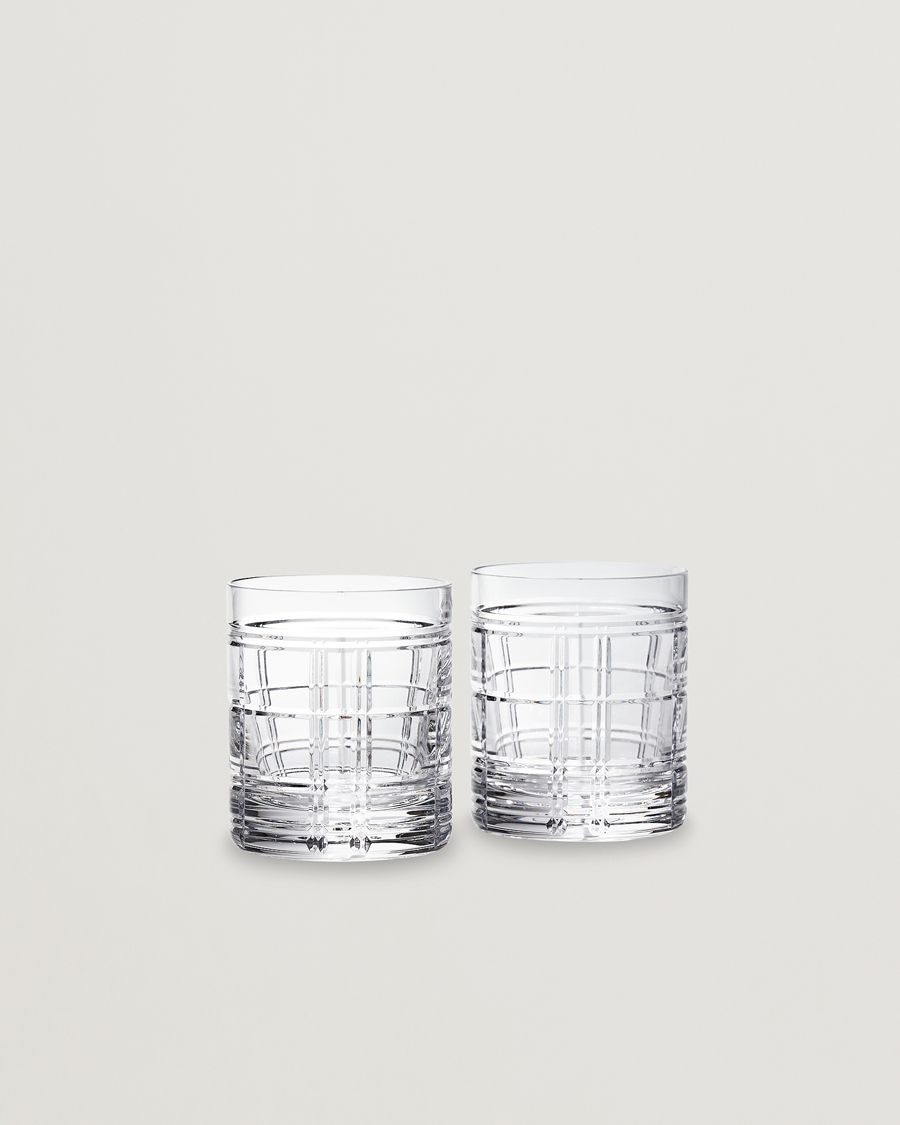 Uomini | Casa | Ralph Lauren Home | Hudson Plaid Crystal Glass 2pcs Clear