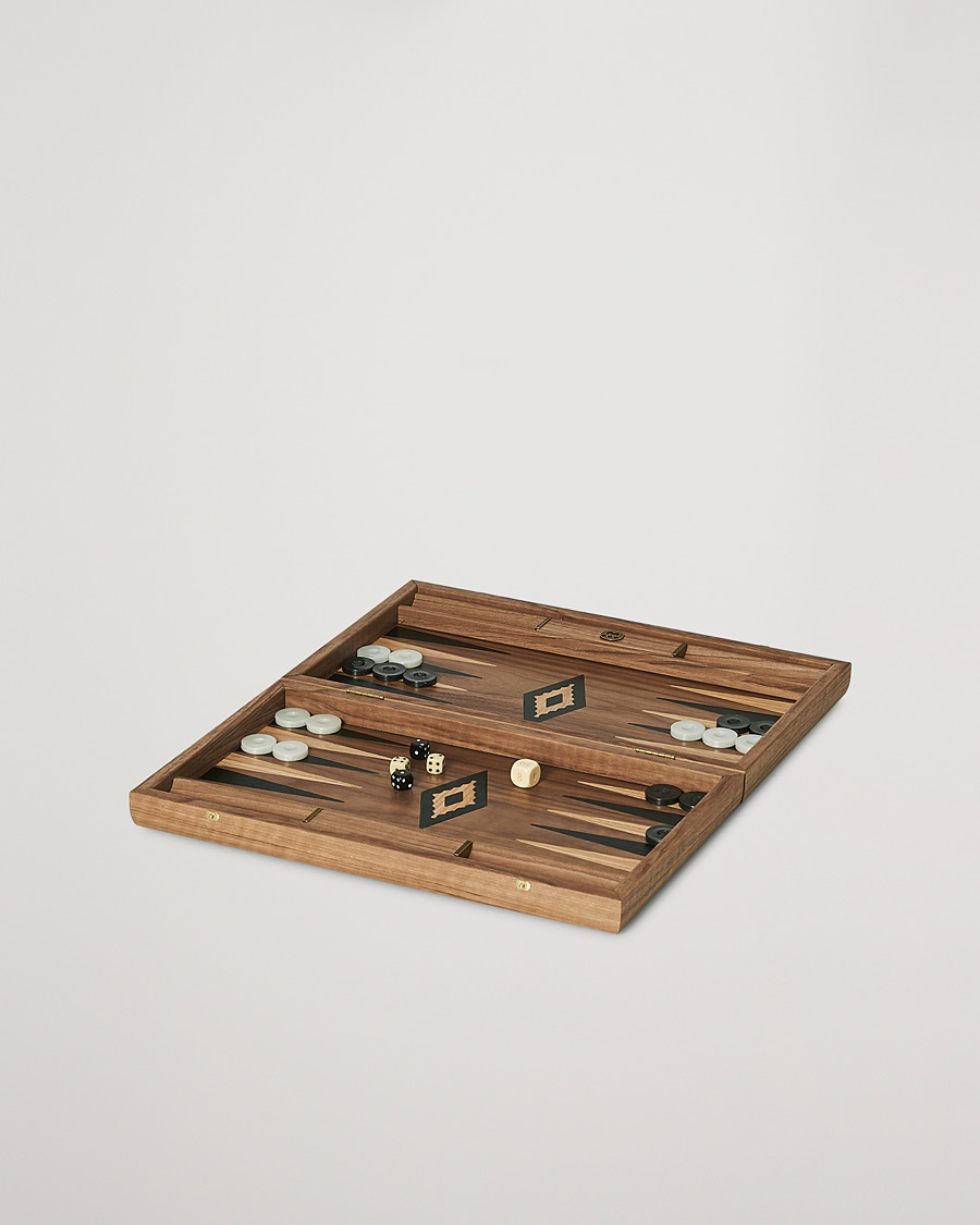 Uomini | Giochi | Manopoulos | American Walnut Backgammon With Side Racks