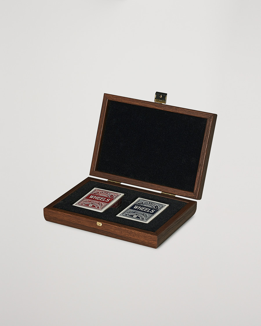 Uomini | Giochi | Manopoulos | Wooden Card Case Dark Brown