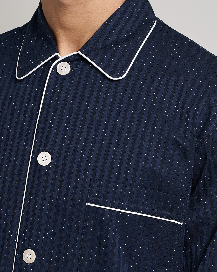Uomini | Accappatoi & Pigiami | Derek Rose | Royal Piped Cotton Pyjama Set Navy