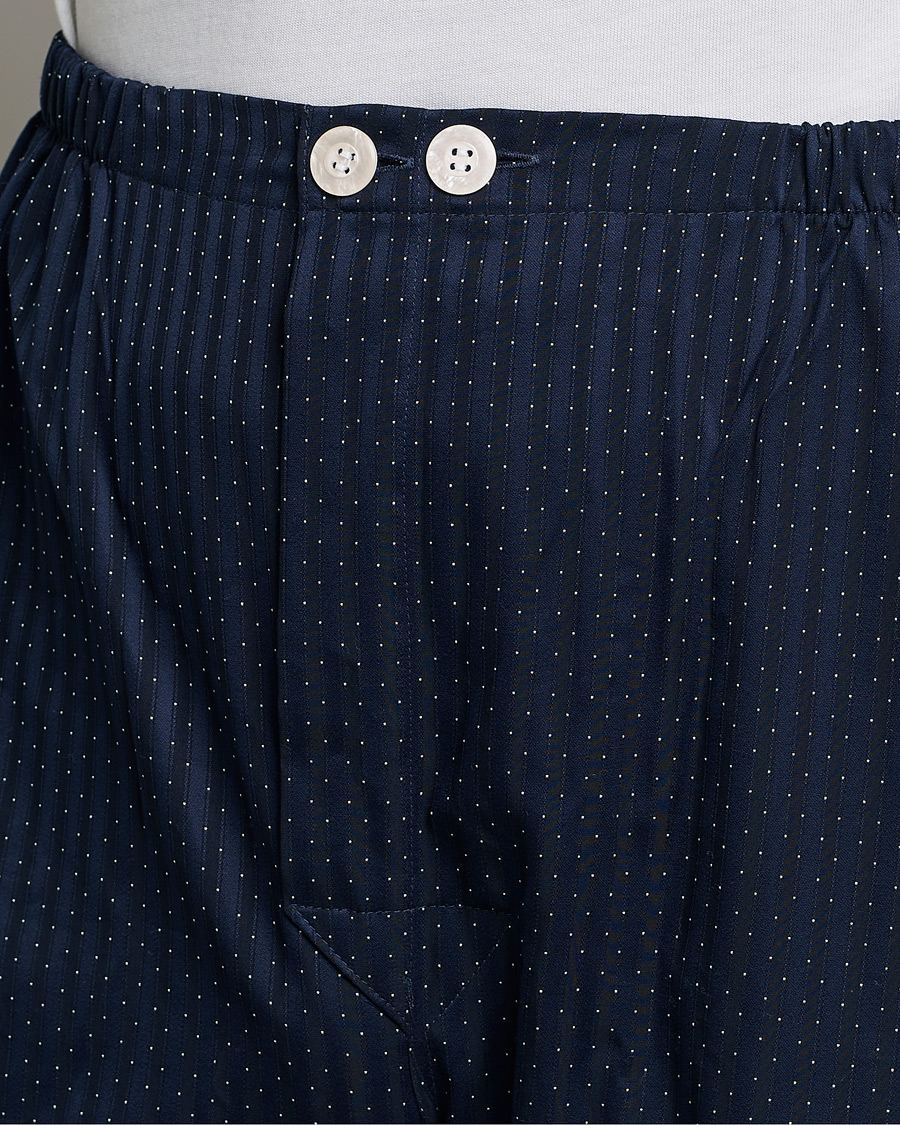 Uomini | Accappatoi & Pigiami | Derek Rose | Royal Piped Cotton Pyjama Set Navy