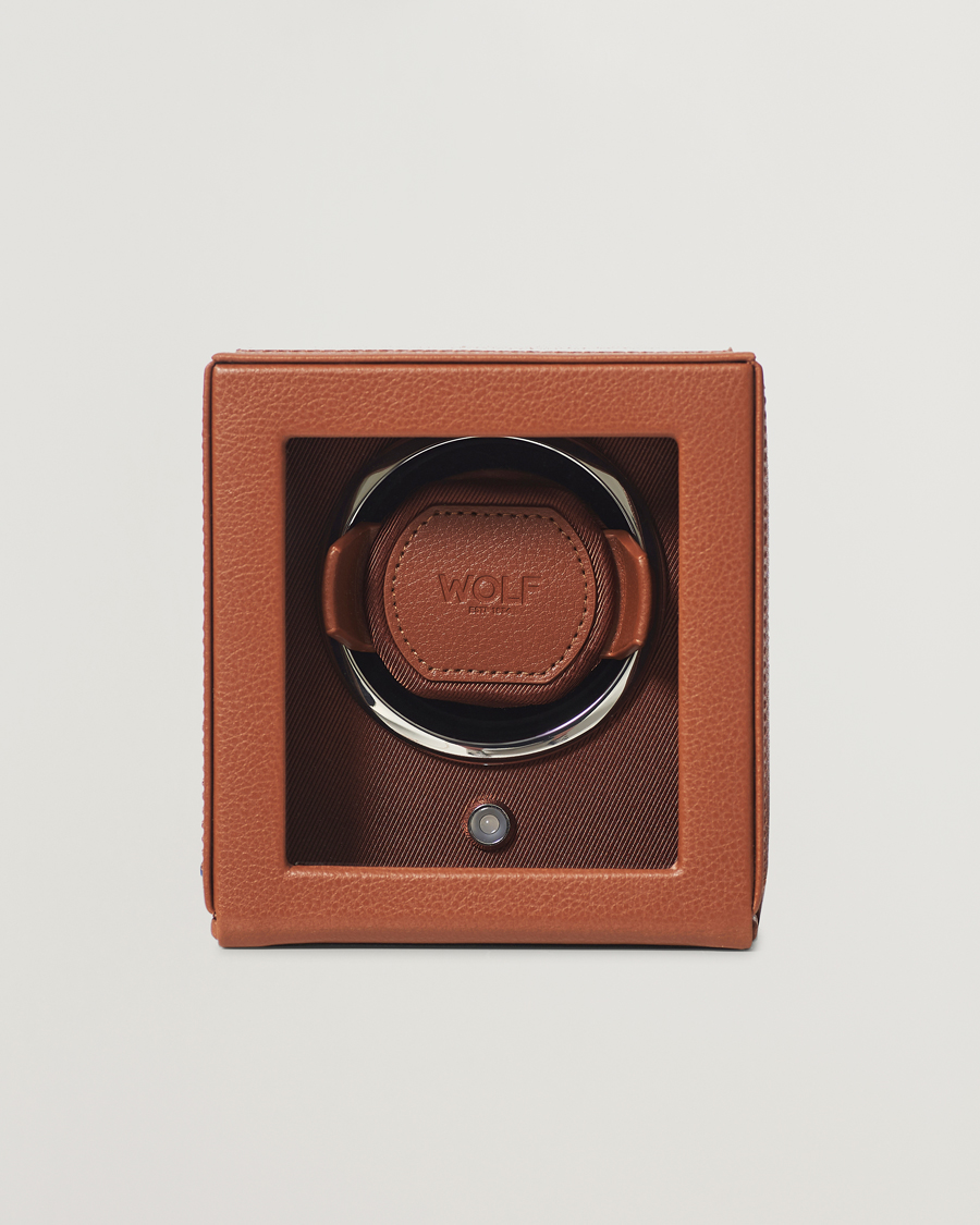 Uomini | Orologi & Portagioielli | WOLF | Cub Single Winder With Cover Cognac