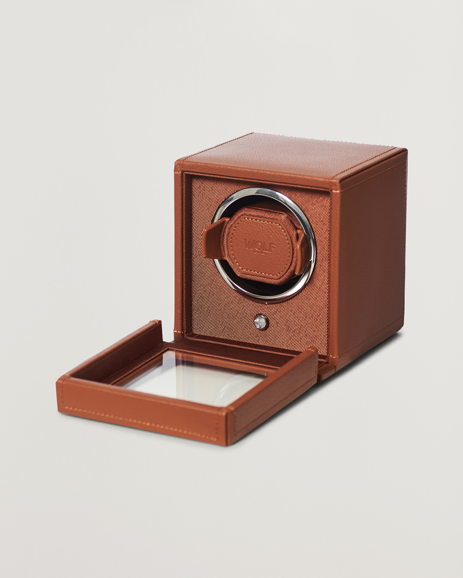 Uomini | Orologi & Portagioielli | WOLF | Cub Single Winder With Cover Cognac