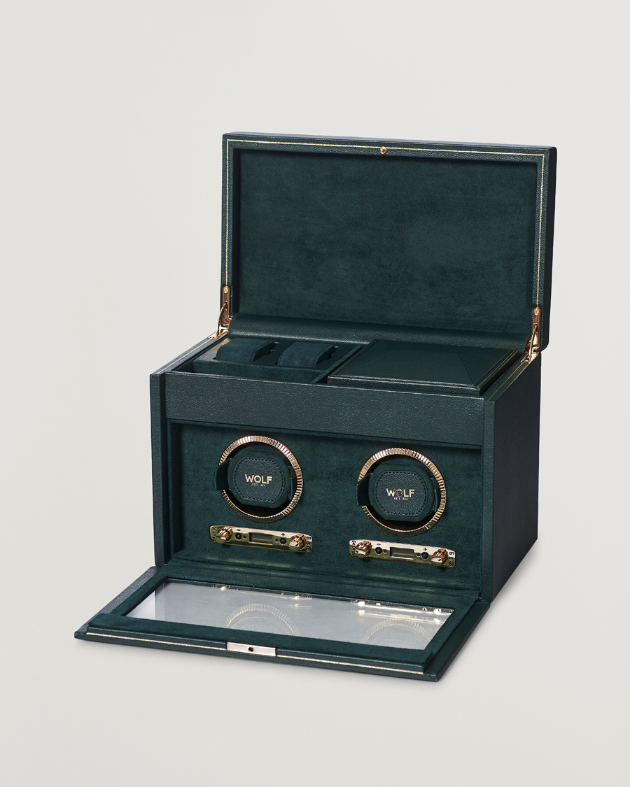 Uomini | WOLF British Racing Green Double Watch Winder | WOLF | British Racing Green Double Watch Winder