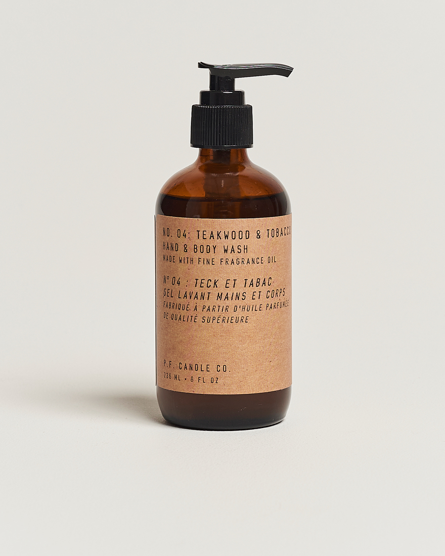 Uomini | P.F. Candle Co. Hand & Body Wash No. 4 Teakwood & Tobacco 236ml | P.F. Candle Co. | Hand & Body Wash No. 4 Teakwood & Tobacco 236ml