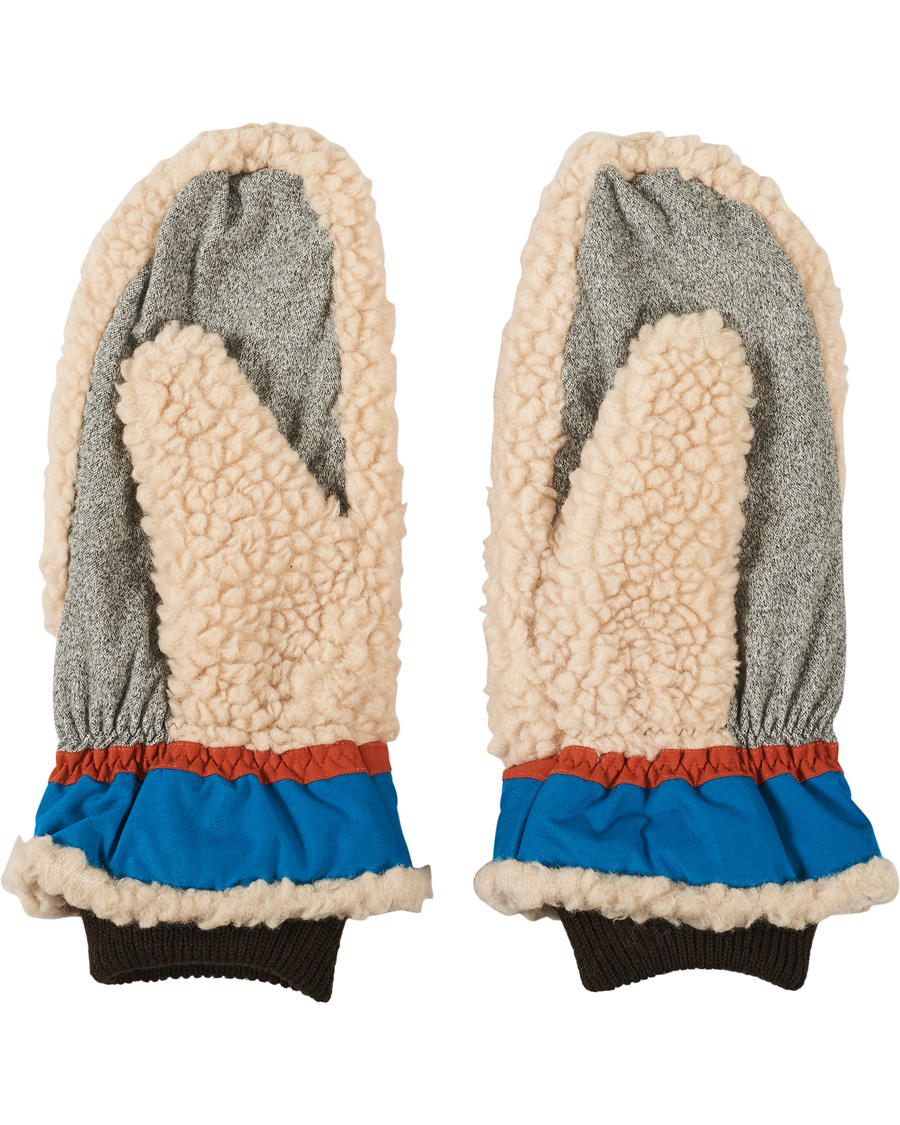 Uomini | Elmer by Swany Miyo Wool Teddy Mittens Beige/Blue | Elmer by Swany | Miyo Wool Teddy Mittens Beige/Blue