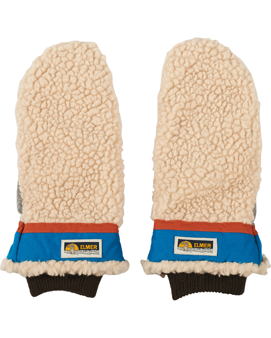 Uomini | Elmer by Swany Miyo Wool Teddy Mittens Beige/Blue | Elmer by Swany | Miyo Wool Teddy Mittens Beige/Blue