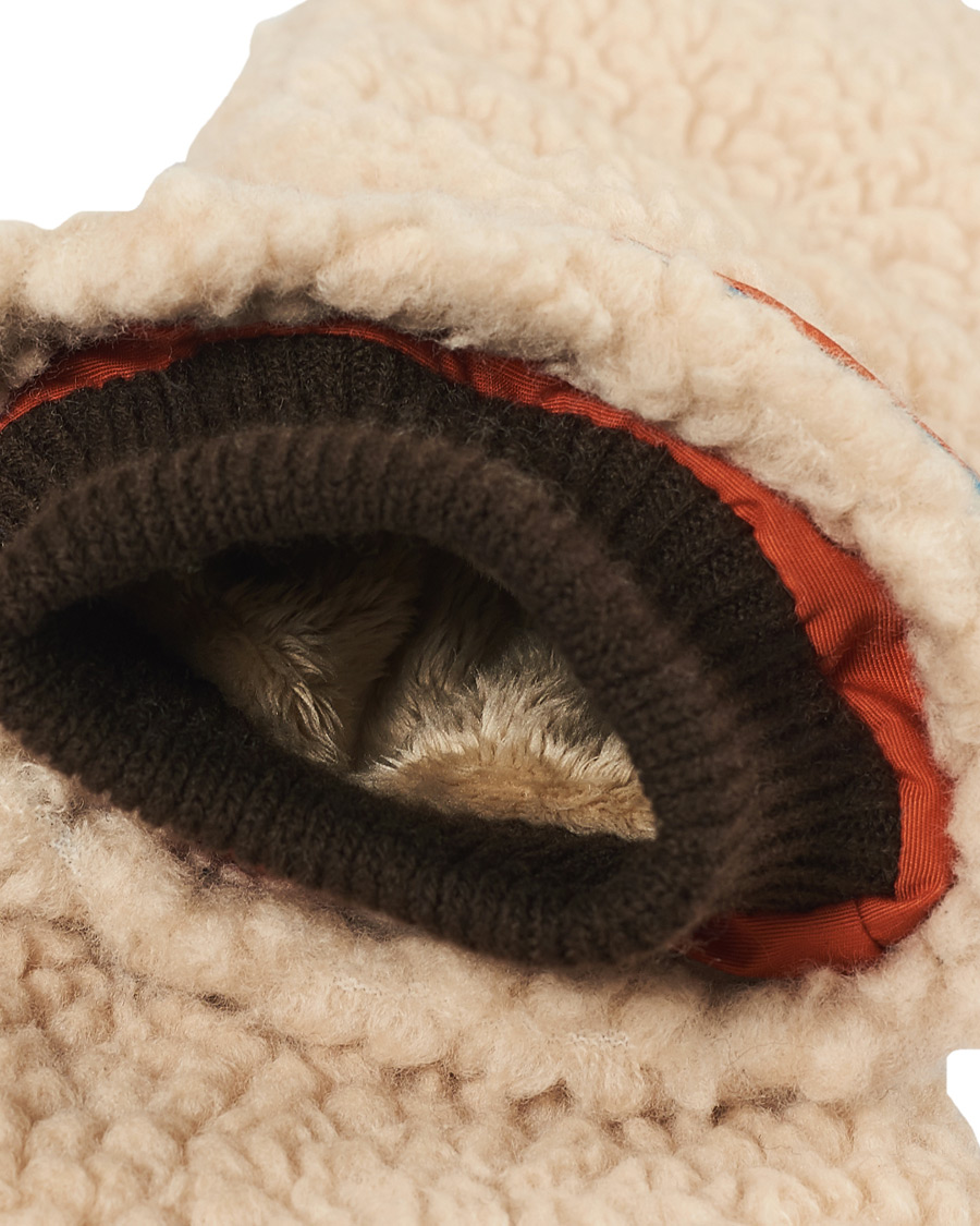 Uomini | Elmer by Swany Miyo Wool Teddy Mittens Beige/Blue | Elmer by Swany | Miyo Wool Teddy Mittens Beige/Blue