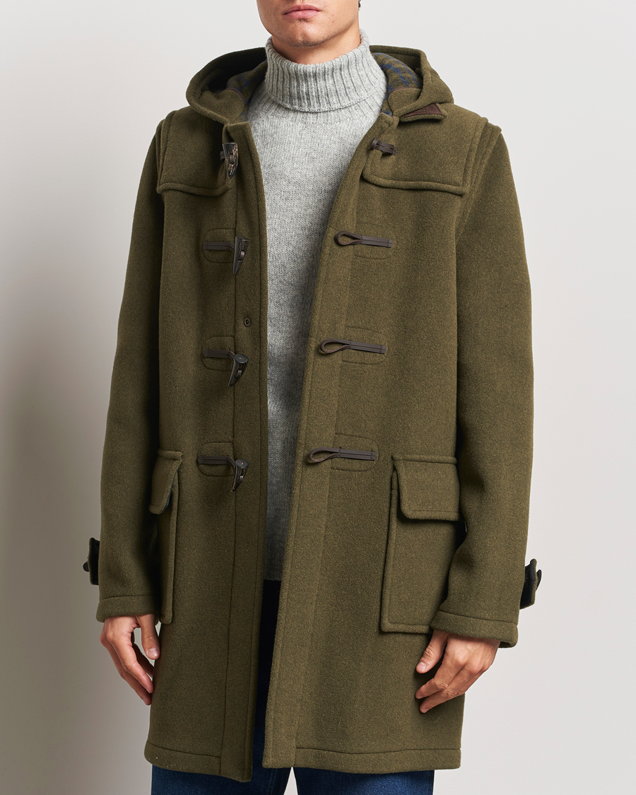 Uomini | Giacche | Gloverall | Morris Duffle Coat Loden Green/Check