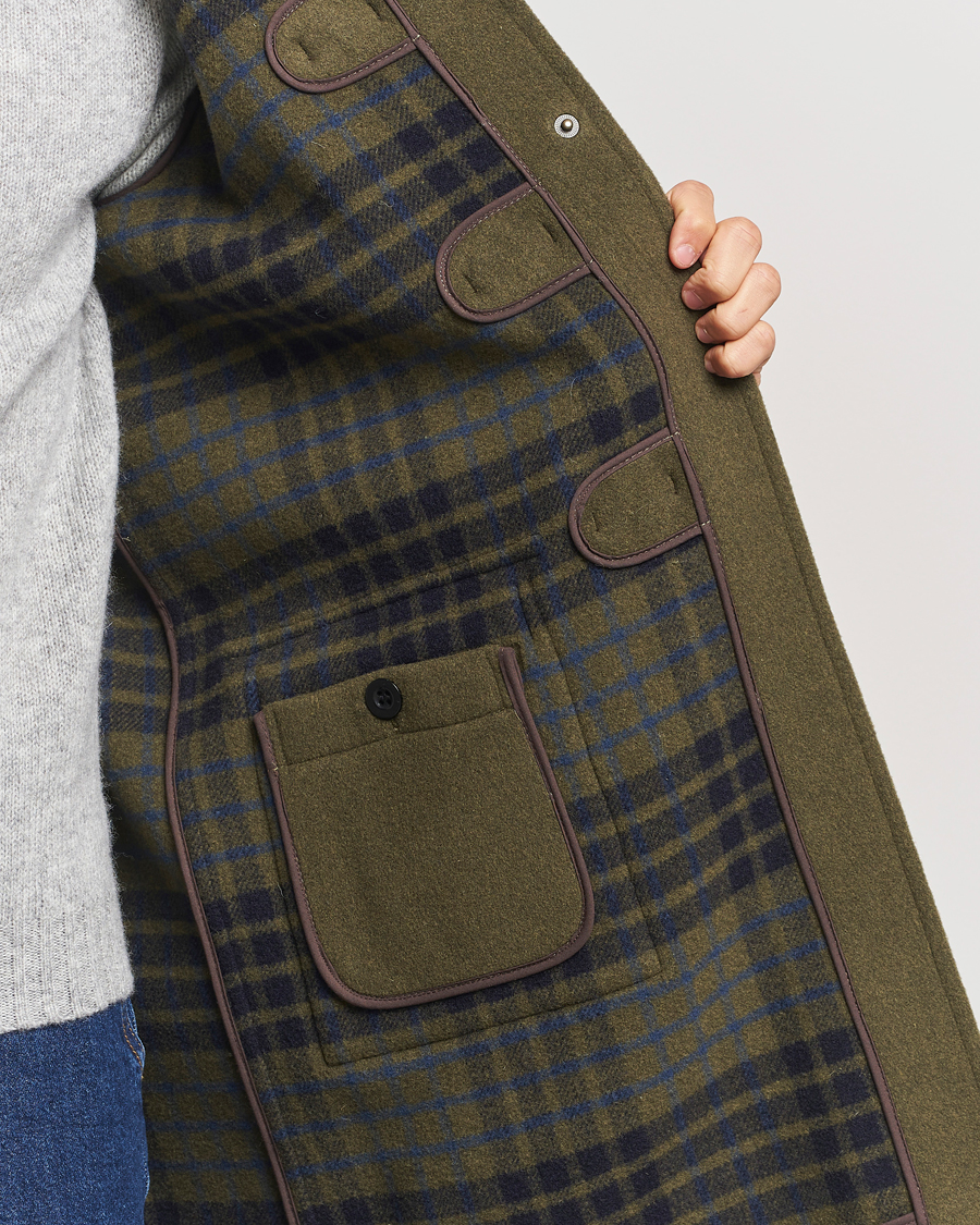 Uomini | Giacche | Gloverall | Morris Duffle Coat Loden Green/Check