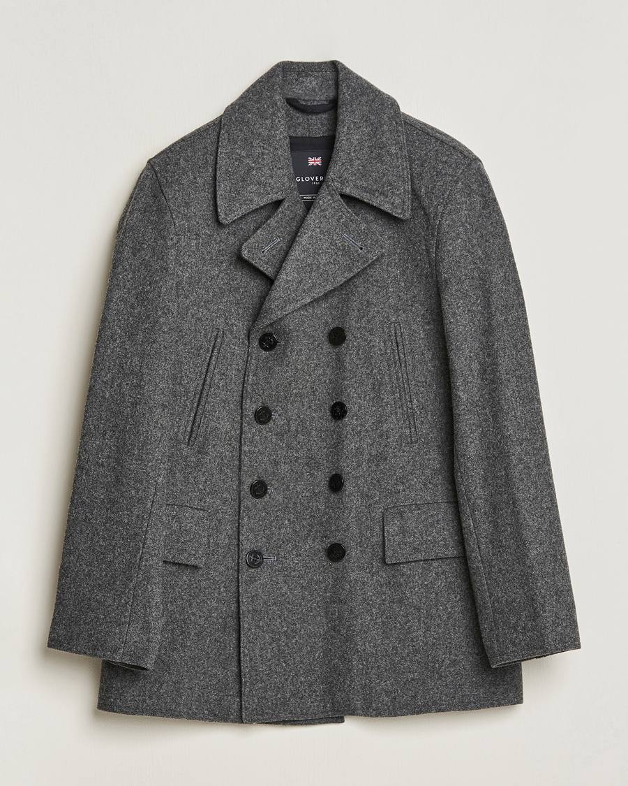 Uomini | Giacche | Gloverall | Churchill Reefer Peacoat Grey