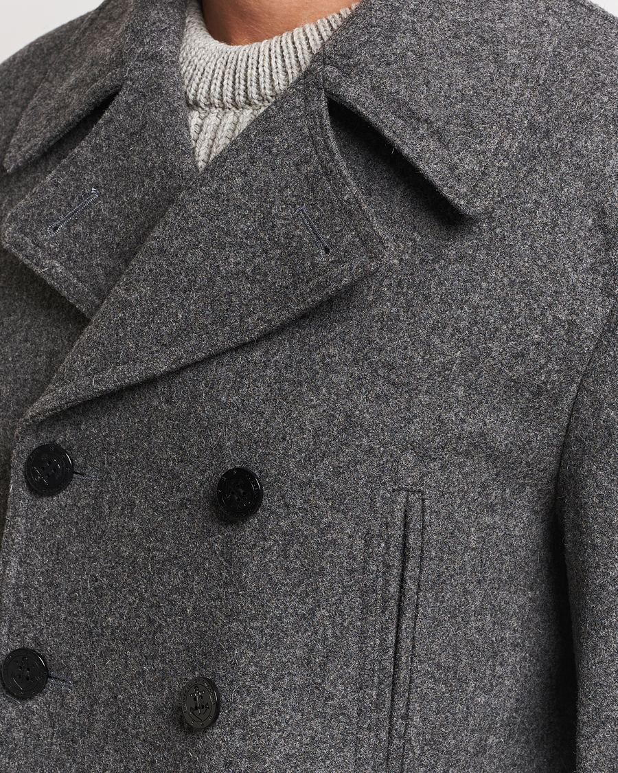 Uomini | Giacche | Gloverall | Churchill Reefer Peacoat Grey