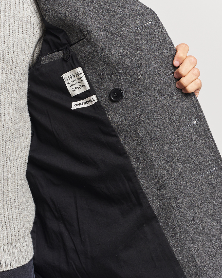 Uomini | Giacche | Gloverall | Churchill Reefer Peacoat Grey
