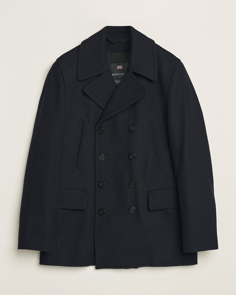 Uomini | Giacche | Gloverall | Churchill Reefer Peacoat Navy