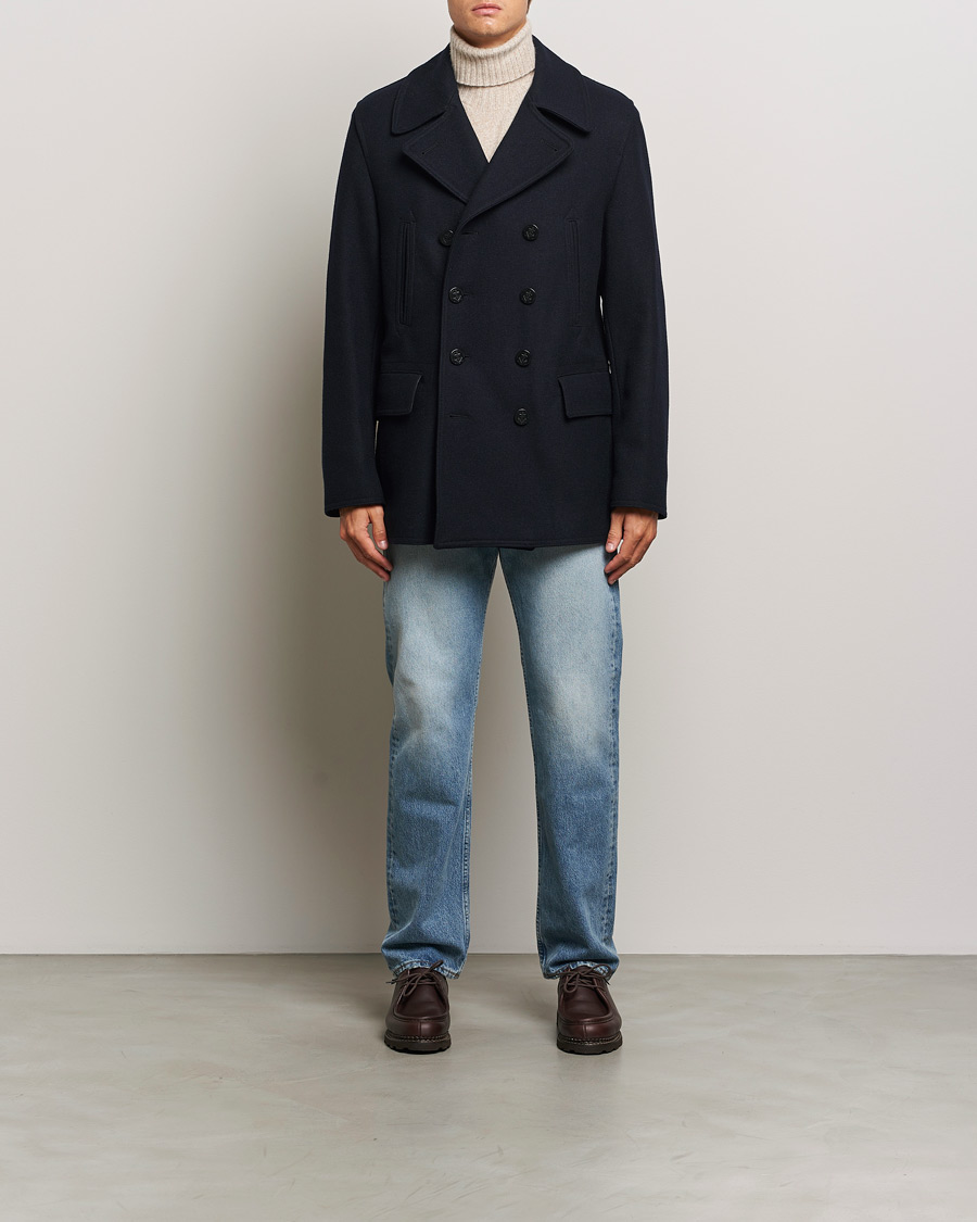 Uomini | Giacche | Gloverall | Churchill Reefer Peacoat Navy