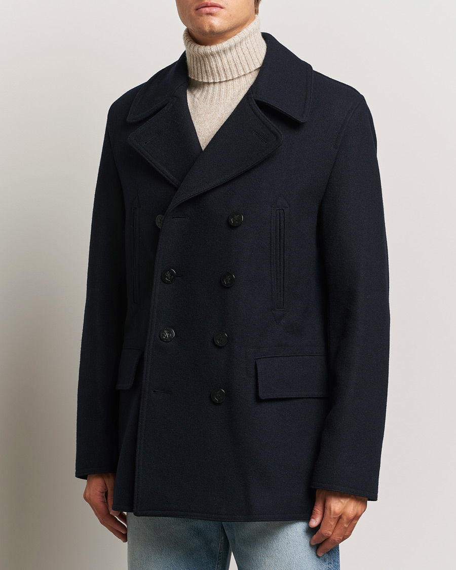 Uomini | Giacche | Gloverall | Churchill Reefer Peacoat Navy