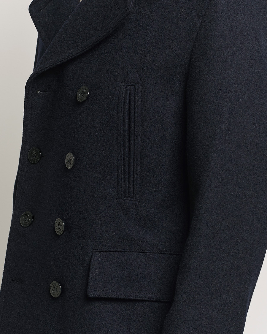 Uomini | Giacche | Gloverall | Churchill Reefer Peacoat Navy