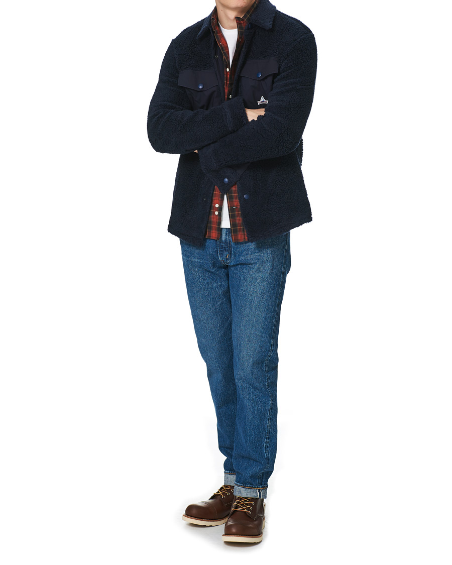 Uomini | Camicie | Holubar | M155 Fleece Overshirt Dark Blue