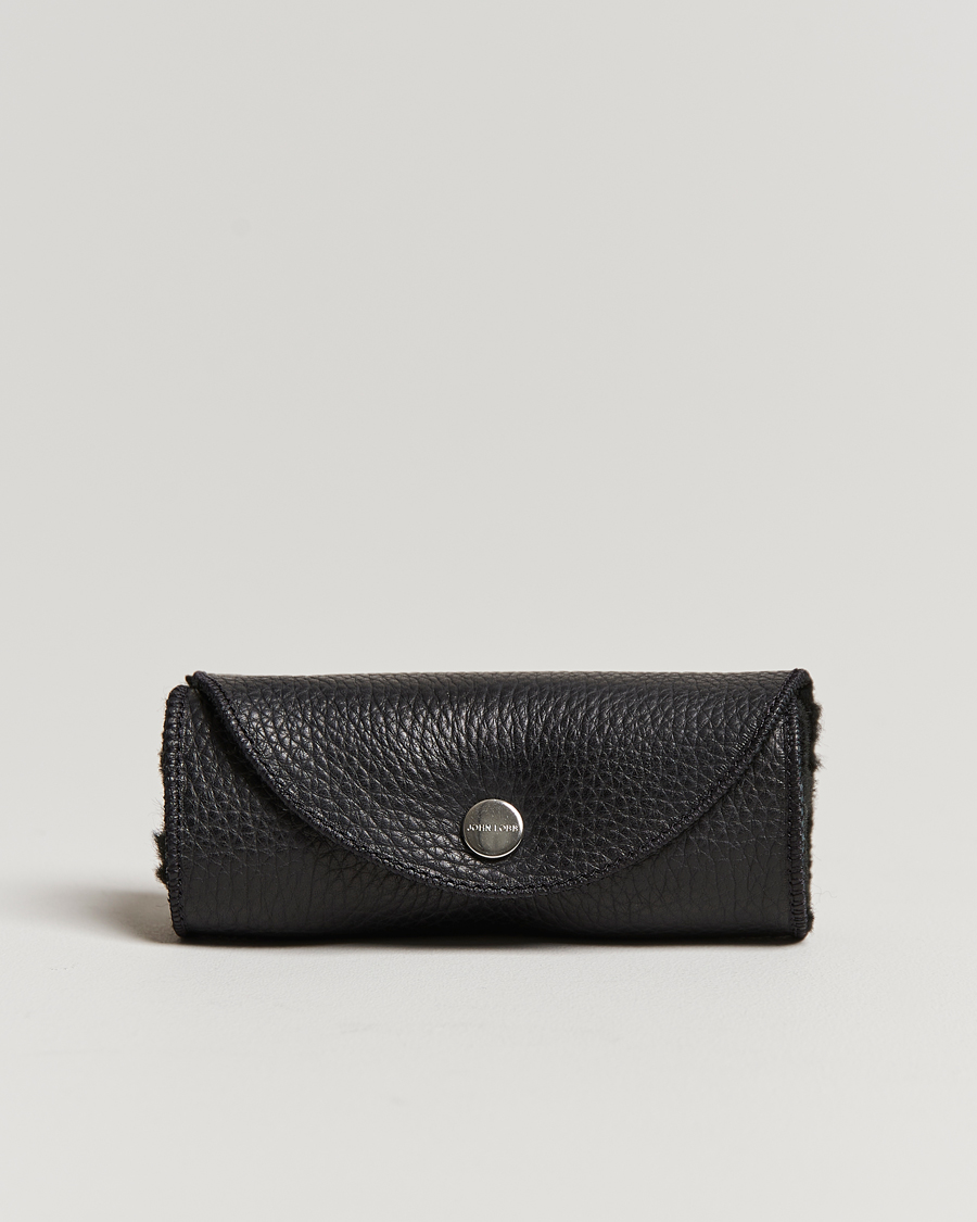 Uomini | John Lobb Grain Leather Buffing Glove Black Fur | John Lobb | Grain Leather Buffing Glove Black Fur