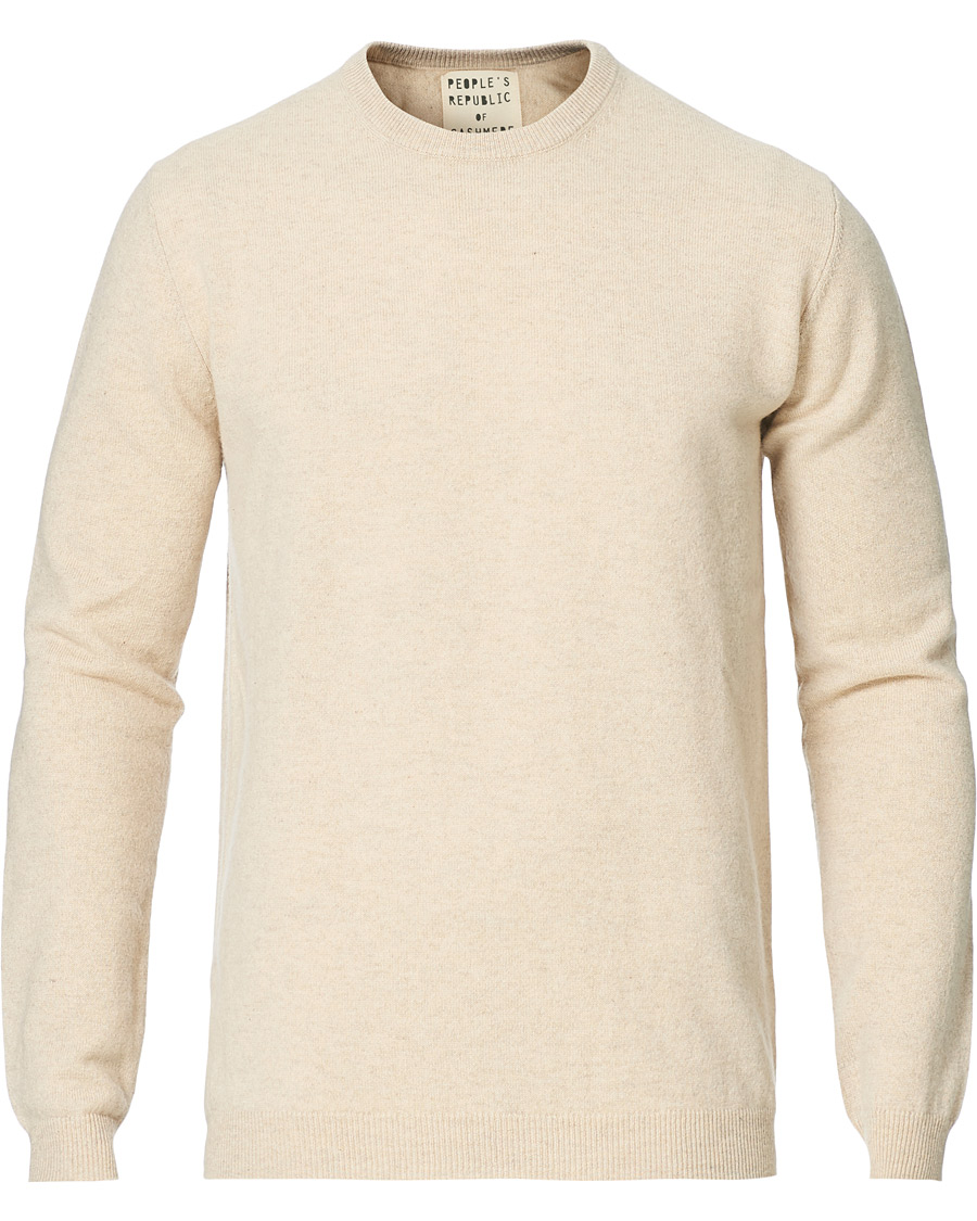 Uomini | Maglieria | People's Republic of Cashmere | Cashmere Roundneck Oatmilk