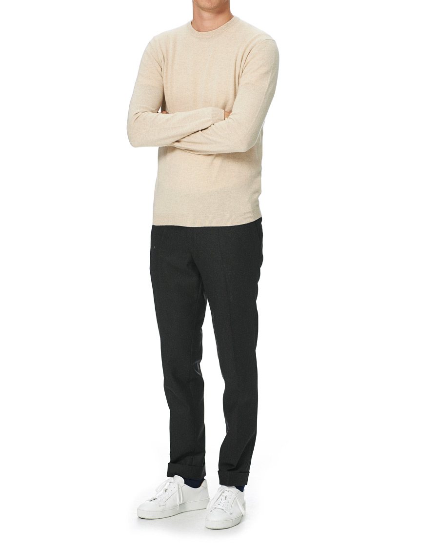 Uomini | Maglieria | People's Republic of Cashmere | Cashmere Roundneck Oatmilk