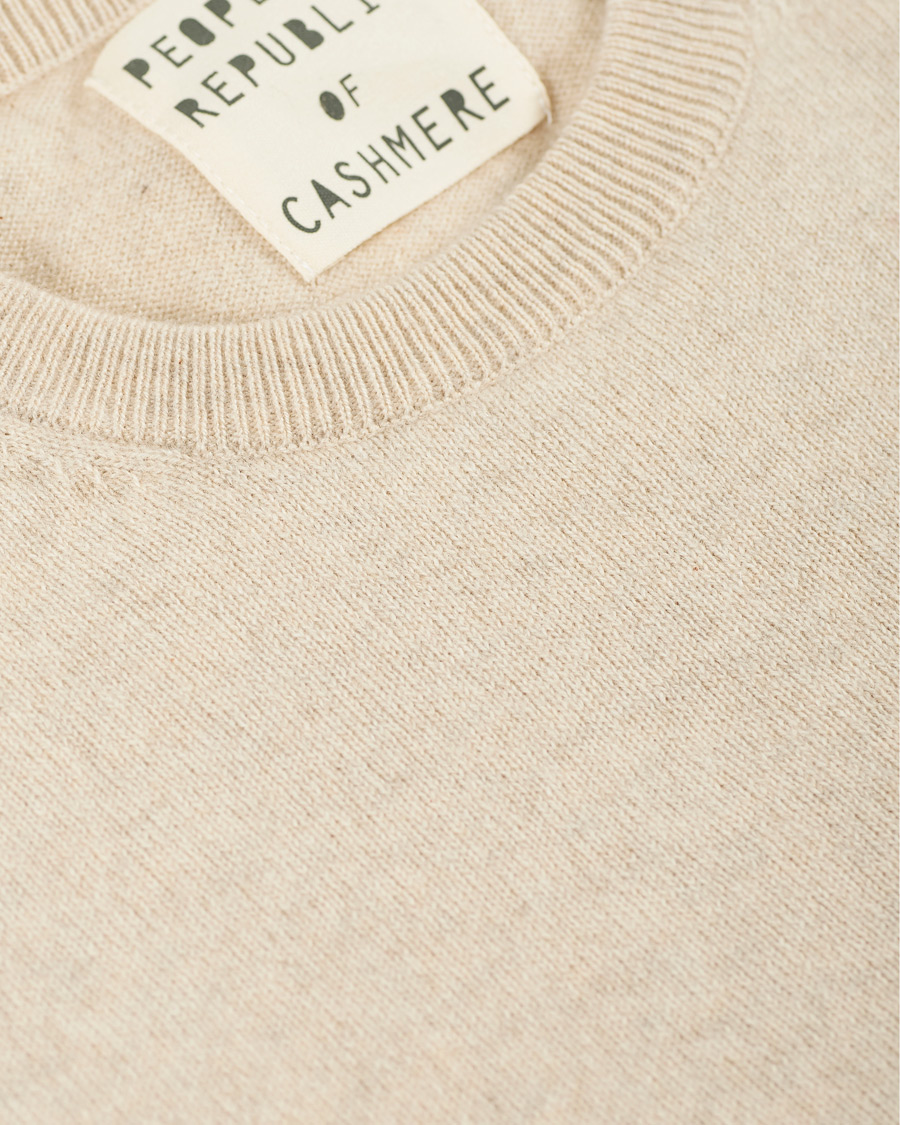 Uomini | Maglieria | People's Republic of Cashmere | Cashmere Roundneck Oatmilk