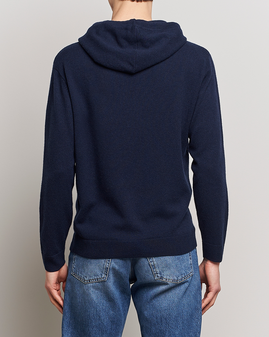 Uomini | Maglieria | People's Republic of Cashmere | Cashmere Hoodie Navy