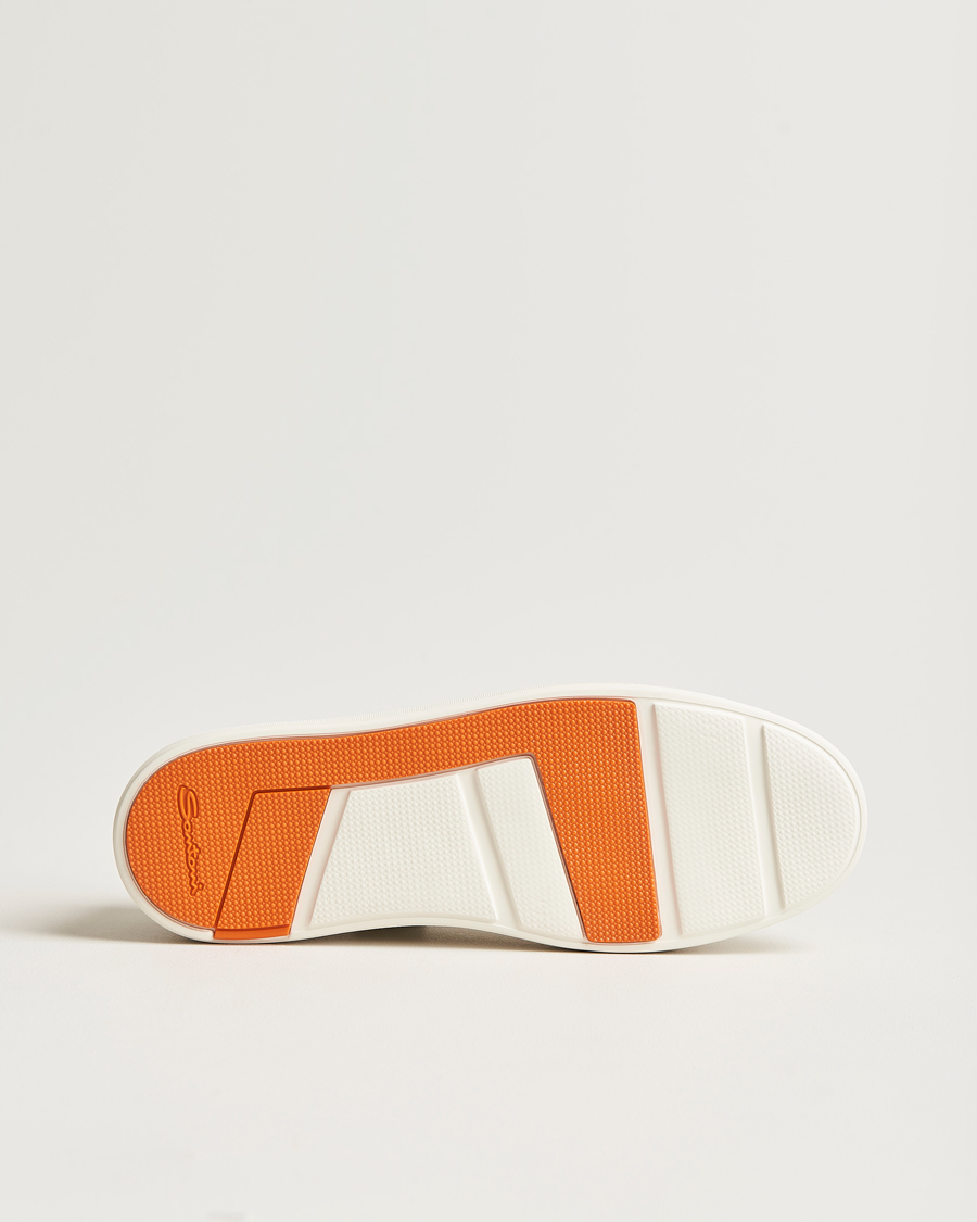 Uomini | Sneakers | Santoni | Low Top Grain Leather Sneaker White Calf