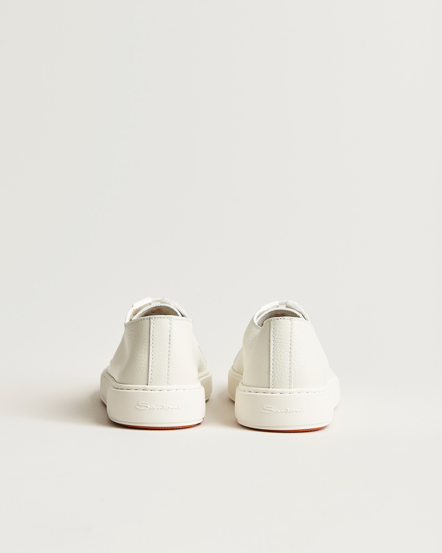 Uomini | Sneakers | Santoni | Low Top Grain Leather Sneaker White Calf