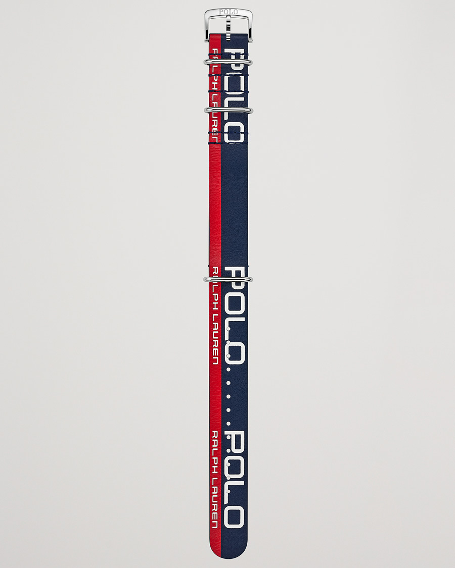 Uomini | Polo Ralph Lauren Sporting Leather Strap Blue/Red | Polo Ralph Lauren | Sporting Leather Strap Blue/Red