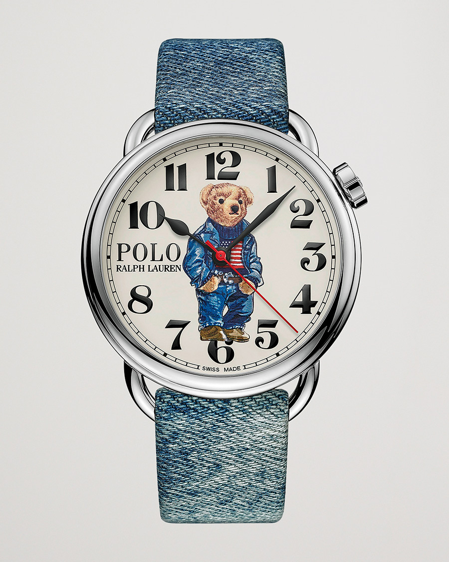 Uomini | Polo Ralph Lauren 42mm Automatic Denim Flag Bear Steel With White Dial | Polo Ralph Lauren | 42mm Automatic Denim Flag Bear Steel With White Dial