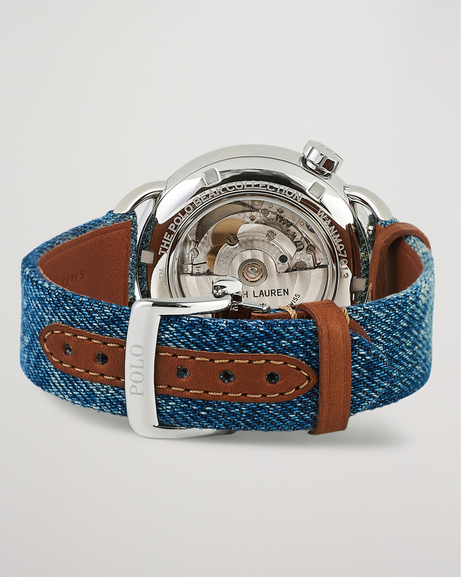 Uomini | Polo Ralph Lauren 42mm Automatic Denim Flag Bear Steel With White Dial | Polo Ralph Lauren | 42mm Automatic Denim Flag Bear Steel With White Dial