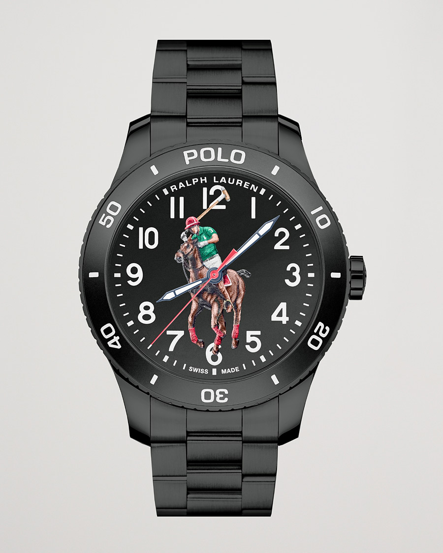 Uomini | Polo Ralph Lauren 42mm Automatic Pony Player Black Dial | Polo Ralph Lauren | 42mm Automatic Pony Player Black Dial