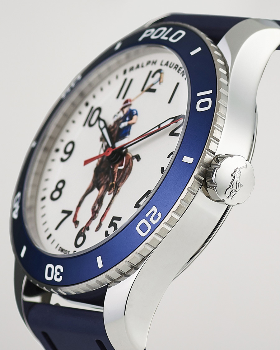 Uomini | Polo Ralph Lauren 42mm Automatic Pony Player White Dial/Blue Bezel | Polo Ralph Lauren | 42mm Automatic Pony Player White Dial/Blue Bezel