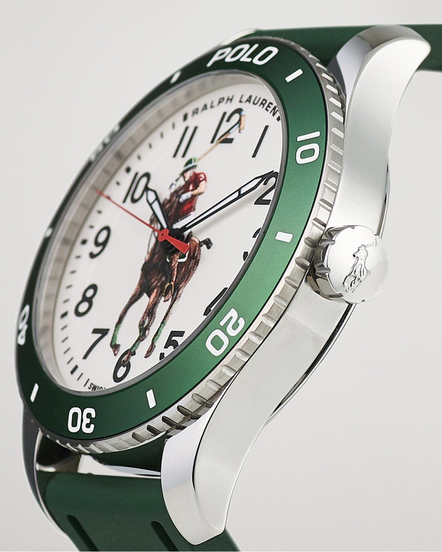 Uomini | Polo Ralph Lauren 42mm Automatic Pony Player White Dial/Green Bezel | Polo Ralph Lauren | 42mm Automatic Pony Player White Dial/Green Bezel