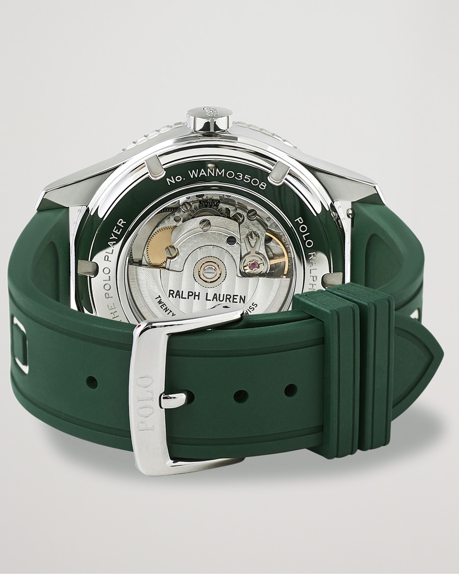 Uomini | Polo Ralph Lauren 42mm Automatic Pony Player White Dial/Green Bezel | Polo Ralph Lauren | 42mm Automatic Pony Player White Dial/Green Bezel