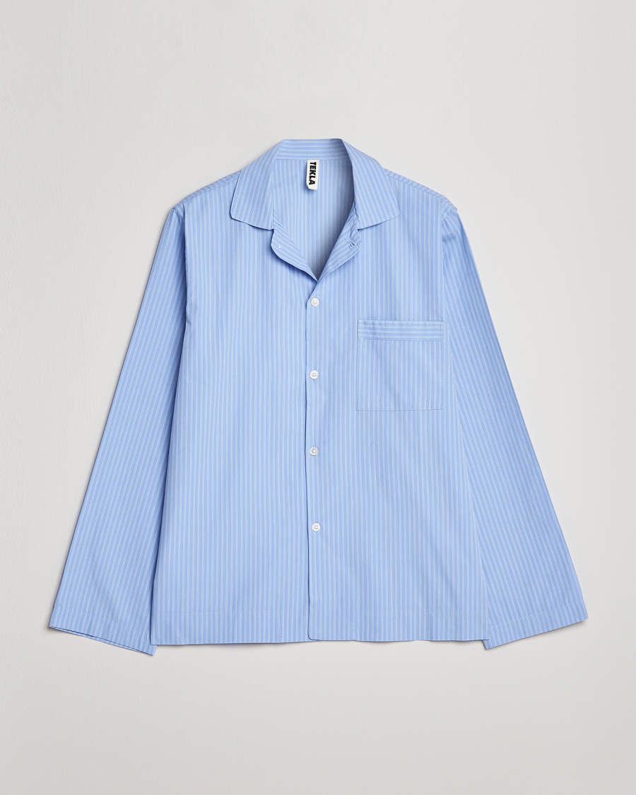 Uomini | Accappatoi & Pigiami | Tekla | Poplin Pyjama Shirt Pin Stripes