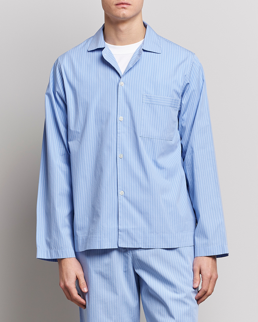 Uomini | Accappatoi & Pigiami | Tekla | Poplin Pyjama Shirt Pin Stripes