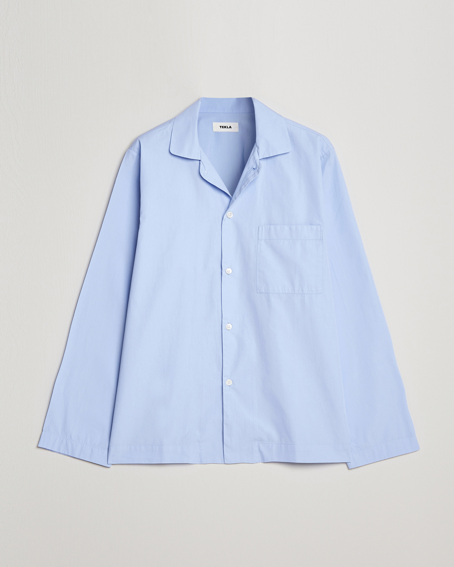 Uomini | Accappatoi & Pigiami | Tekla | Poplin Pyjama Shirt Light Blue