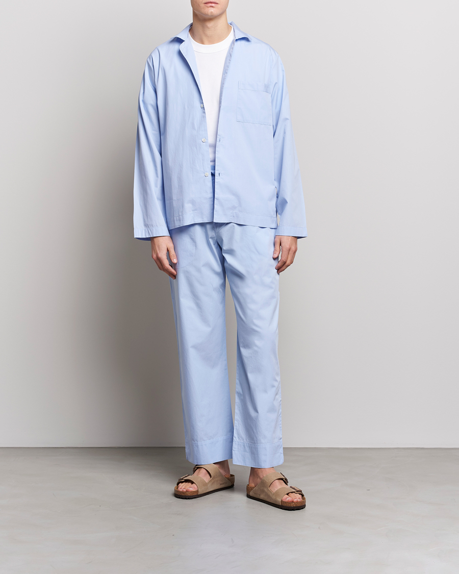 Uomini | Accappatoi & Pigiami | Tekla | Poplin Pyjama Shirt Light Blue